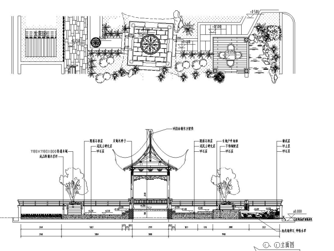 栈道施工图CAD资料下载-屋顶花园别墅庭院景观设计CAD施工图