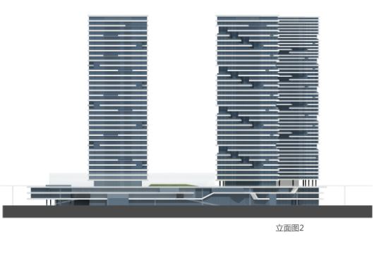[深圳]超高层现代风格中小企业商业办公楼建筑设计方案文本-超高层现代风格中小企业商业办公楼建筑立面图