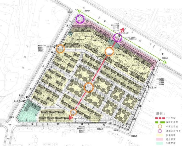 [湖北]武汉龙鼎精功楚天华都居住区建筑方案文本-规划结构