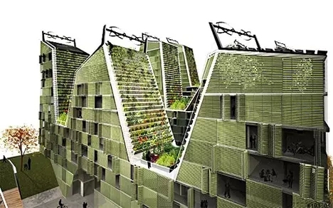 温哥华公寓楼资料下载-26款垂直绿化设计，是建筑更是景观！