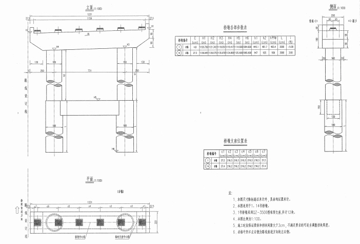 道路工程施工图纸（共321张）-桥墩一般构造图