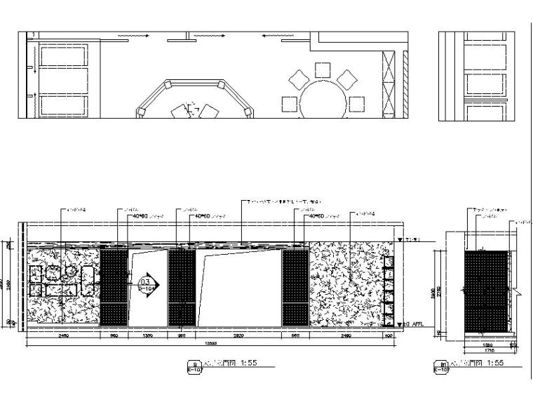[新疆]新中式异域风情餐饮空间室内设计施工图（含效果图）-[新疆]新中式异域风情餐饮空间室内设计立面图