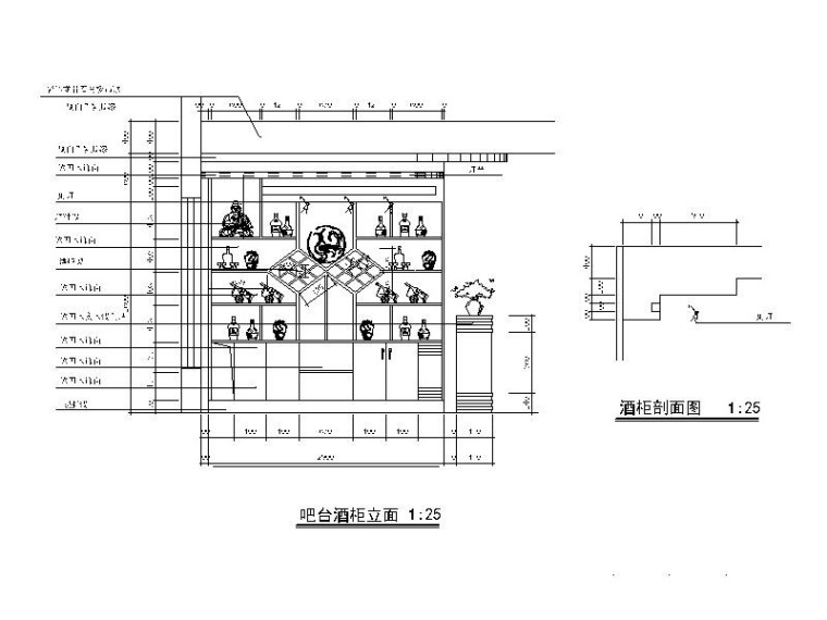 [杭州]特色古香中式餐厅设计施工图-[杭州]特色古香中式餐厅设计立面图