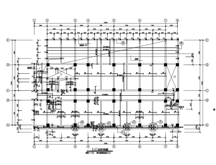 管框架资料下载-6层框架结构教学楼结构施工图（CAD、23张）