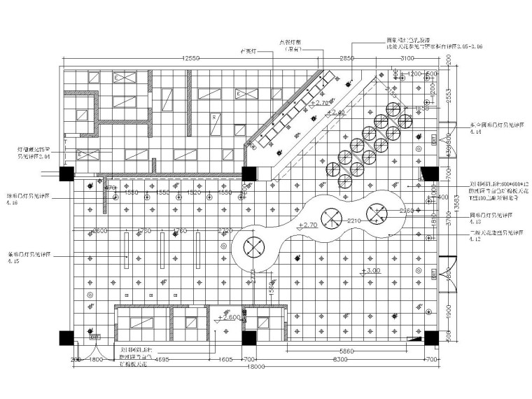 [北京]日式小清新——吉野家餐厅内部装修全套施工图（附效果图）-天花布置图