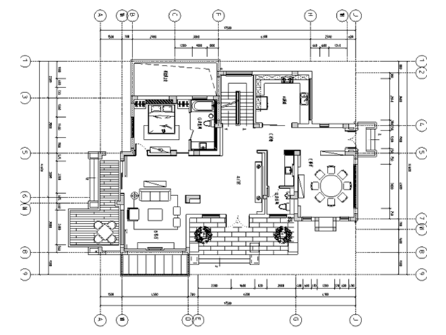 餐厅两层平面布置图资料下载-[江苏]湖玺两层别墅样板房室内装饰施工图及效果图
