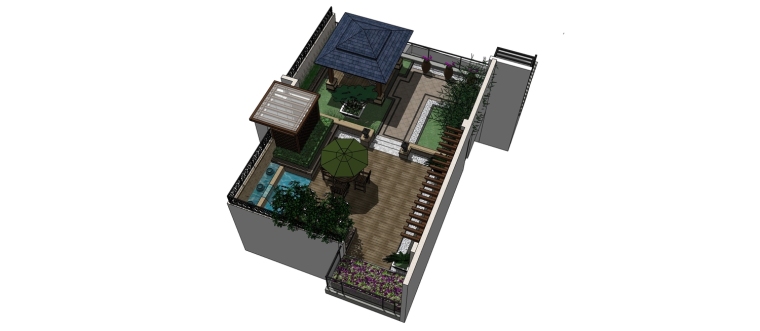 东风路小游园绿化设计资料下载-一套小游园模型
