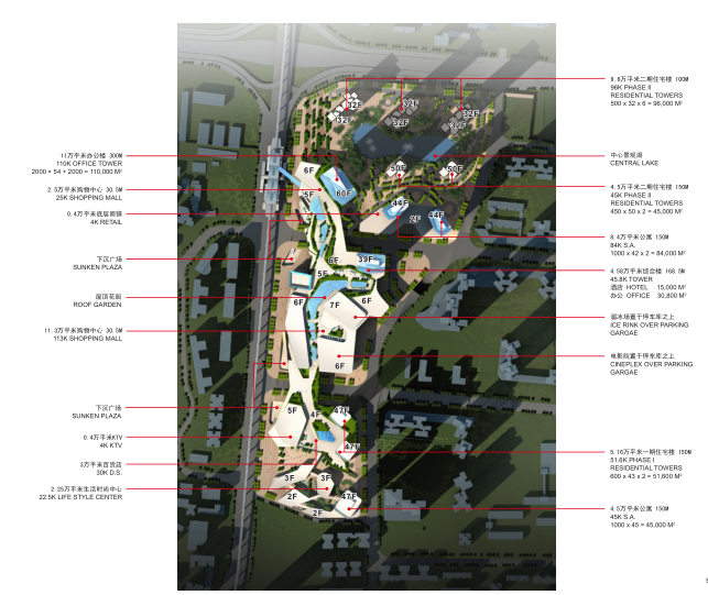 [重庆]知名地产万象城规划设计方案-总平面图