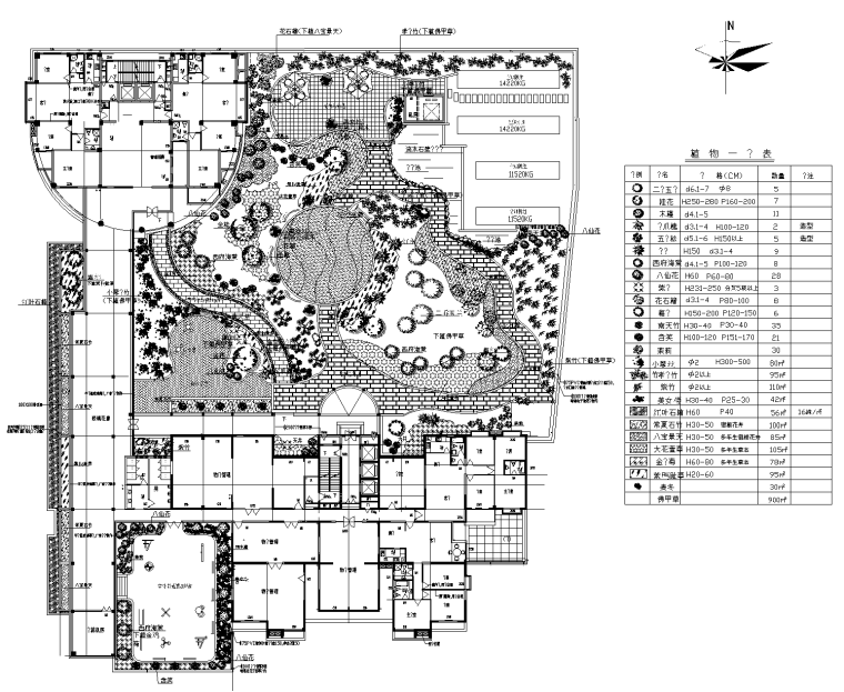 商住cad套图资料下载-21套屋顶花园CAD施工图（10）某商住楼屋顶花园设计施工图