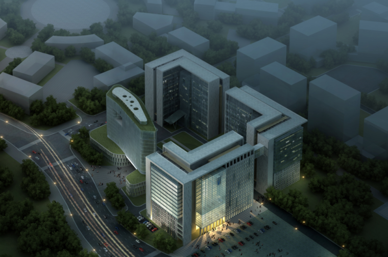 研发中心楼方案资料下载-天津中星电子研发中心办公楼建筑设计方案文本