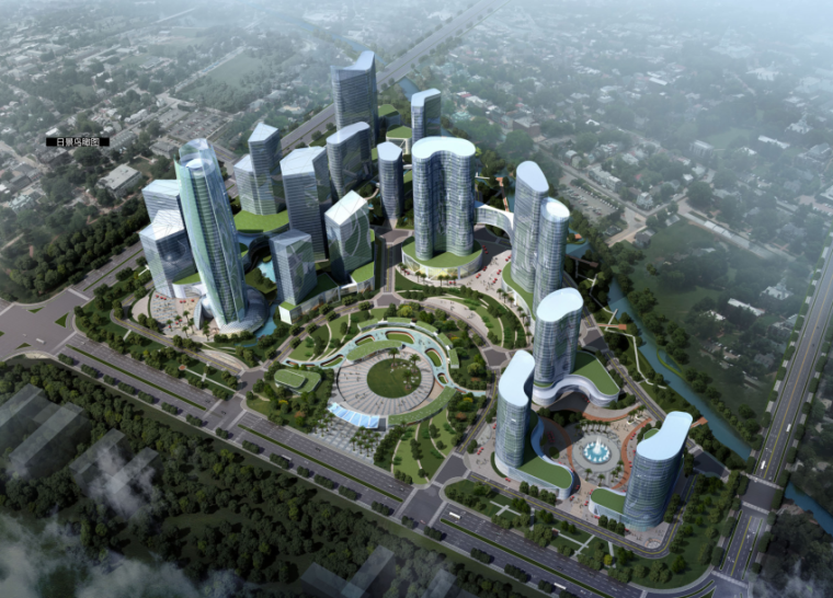 地块概念性方案资料下载-浙江海宁市总部经济地块建筑方案概念性设计