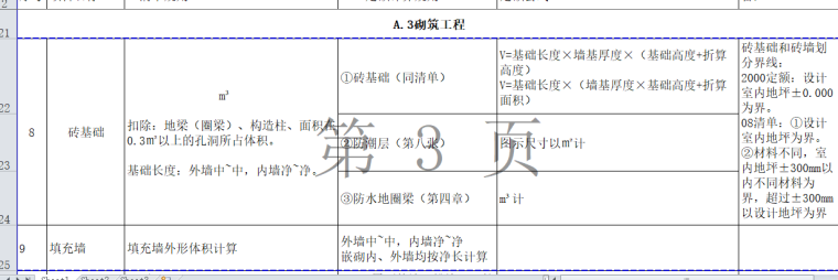 08清单与00清单计算规则对照表-砌筑工程