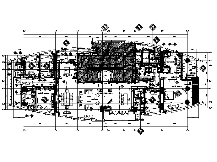 通廊式住宅户型平面图资料下载-[上海]大户型样板房设计CAD施工图（含效果图）