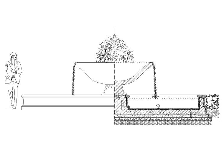 小区喷泉施工方案资料下载-圆形花钵喷泉水景设计详图——泛亚景观 