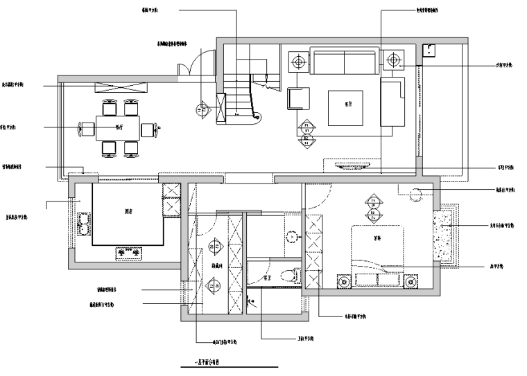 200平米现代别墅平面图资料下载-[江苏]ArtDeco风格200平米联体别墅设计施工图（附效果图）
