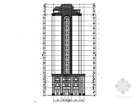 [江西]大型简欧风格农副产品综合市场建筑施工图（所有楼栋 含效果图）-大型简欧风格农副产品综合市场立面图