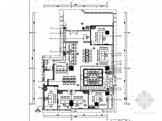 中式饭店门头CAD图资料下载-[江苏]五星级大饭店日本料理餐厅室内装修CAD施工图（含效果）