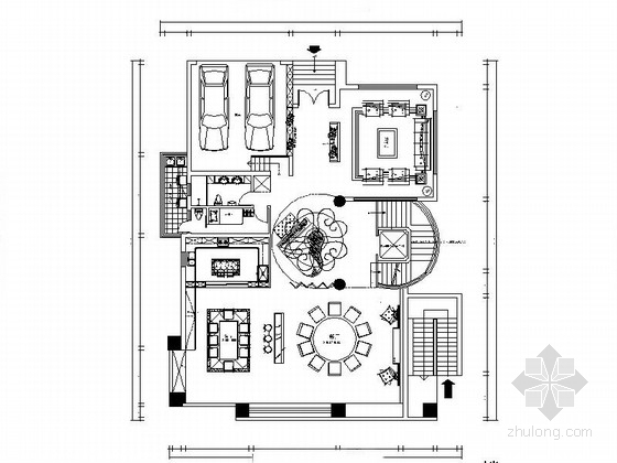地下酒窖墙体装修施工图资料下载-[广东]原生态豪宅三层别墅装修CAD施工图（含效果）