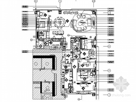 身公寓CAD图资料下载-[上海]酒店式公寓四居室样板间装修图（含实景）