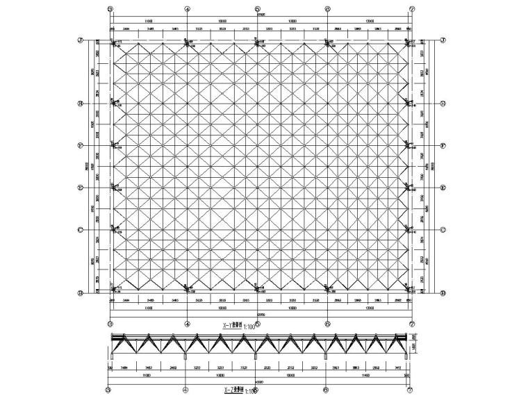 网架屋面施工图片资料下载-[吉林]正放四角锥网架结构体训馆屋面结构施工图