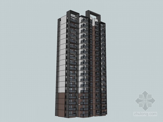 新中式住宅楼模型资料下载-住宅楼SketchUp模型下载