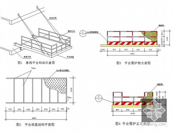 [陕西]剪力墙结构商住楼工程总承包施工组织设计(490页 附图)-平台安全防护示意图