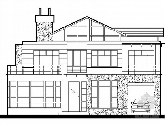 50平方米住宅方案图资料下载-某二层独栋别墅建筑方案图（307平方米）