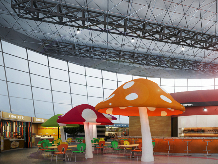 泊富国际广场美食资料下载-童趣美食广场3D模型下载