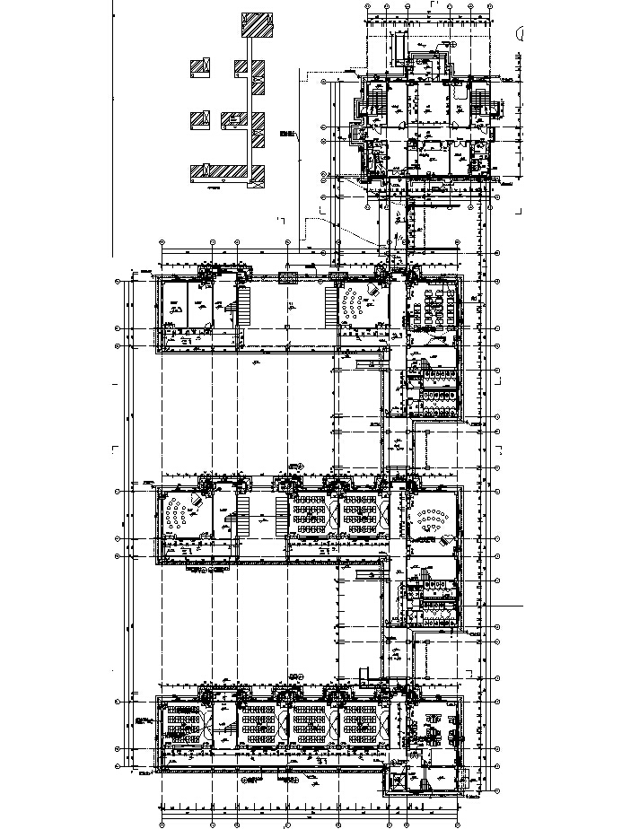 [安徽]多层新中式风格小学办公楼及综合楼建筑施工图（17年最新）-多层新中式风格小学办公楼及综合楼建筑平面图