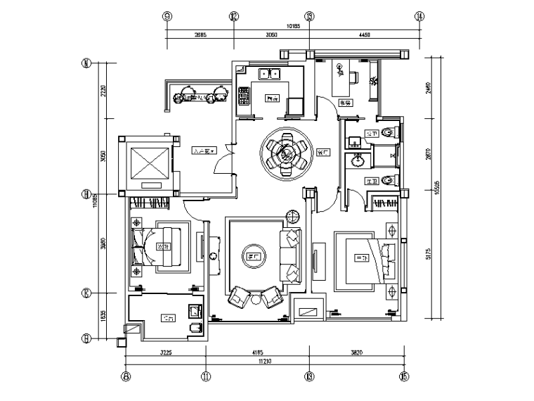 苏州简欧别墅装修资料下载-简欧风格样板房装修CAD施工图（含效果图）