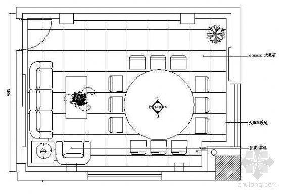 办公餐厅设计平面布置方案资料下载-餐厅包房平面布置图8