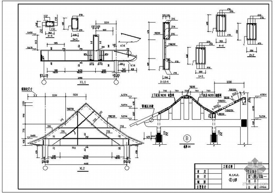 仿古寺庙CAD资料下载-某仿古建筑寺庙大殿结构设计图