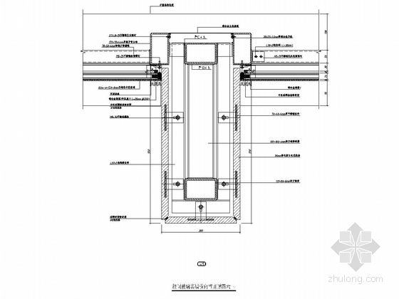25层双塔带连廊商务办公楼幕墙施工图（节点图超详细）-柱间玻璃幕墙横向节点详图