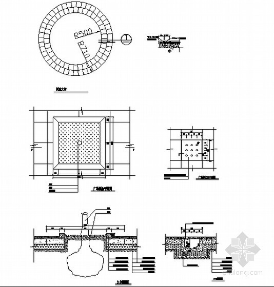 圆形树池及座凳施工大样资料下载-树池做法节点大样图