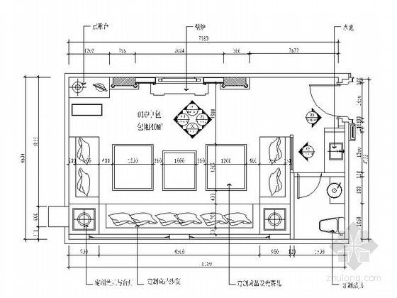 餐厅包厢平面设计图资料下载-10人KTV包厢室内装修设计图