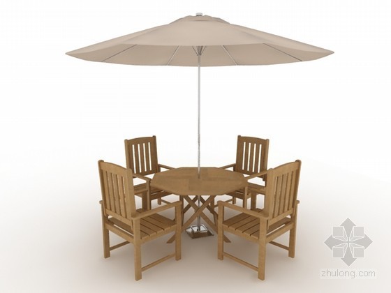 户外桌椅休闲资料下载-户外休闲桌椅组合3d模型下载