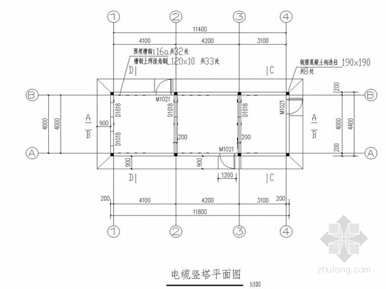 电缆沟剖面图纸资料下载-电缆竖塔设计图纸