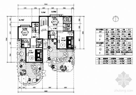 90平方米户型dwg资料下载-一梯二户90平方米以下户型图集