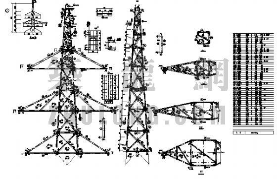 kv输电线路塔大样图资料下载-35kV电力铁塔图