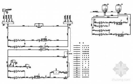 空调机房运行原理资料下载-某小型蓄冰空调机房原理图