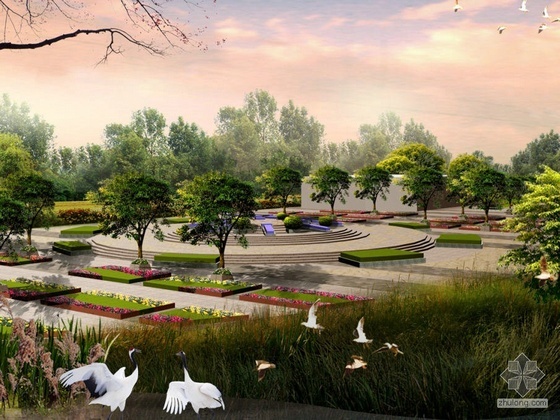 生态公园广场效果图资料下载-湿地公园景观节点设计效果图