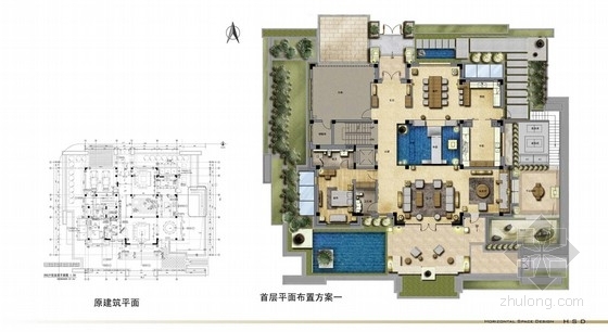 三层现代简约风格别墅模型资料下载-[北京]超大三层别墅样板间室内设计概念方案