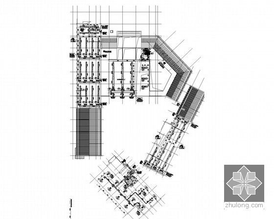 [江苏]多栋多层商业建筑空调通风系统施工图（水环热泵原理图多）-空调风管平面