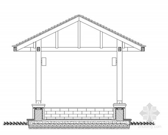 防腐木cad节点资料下载-防腐木四角亭施工图