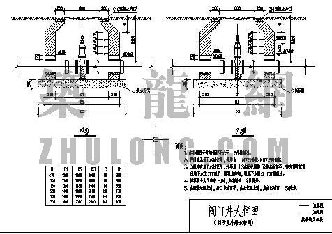 消防接合器阀门井cad图资料下载-室外给水阀门井大样图