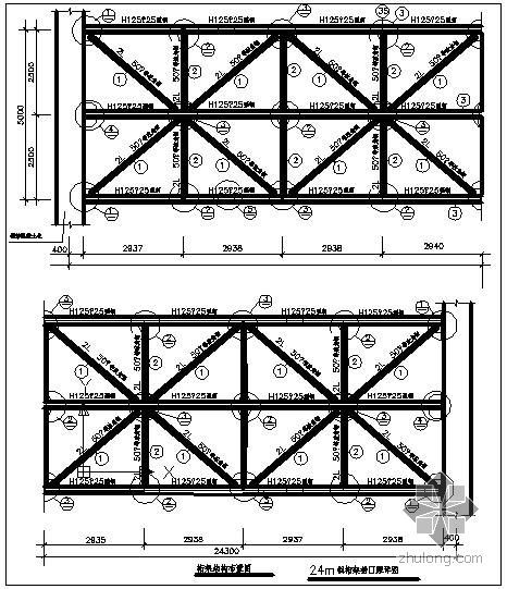 二点抬吊资料下载-某24m钢桁架抬口梁节点构造详图（一）