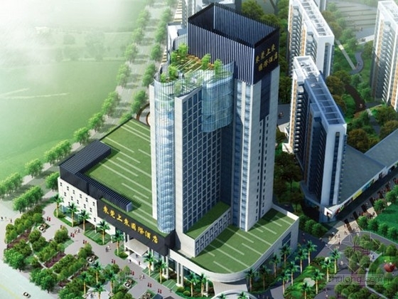 6层宾馆建筑设计资料下载-[东莞]某二十三层酒店建筑设计方案文本
