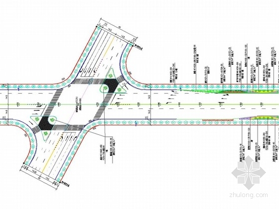 道路绿化标准断面设计资料下载-[湖北]城市次干道道路绿化工程施工图设计19张