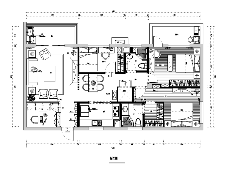 楼盘三居室效果图资料下载-融侨二季三居室住宅设计施工图（附效果图）