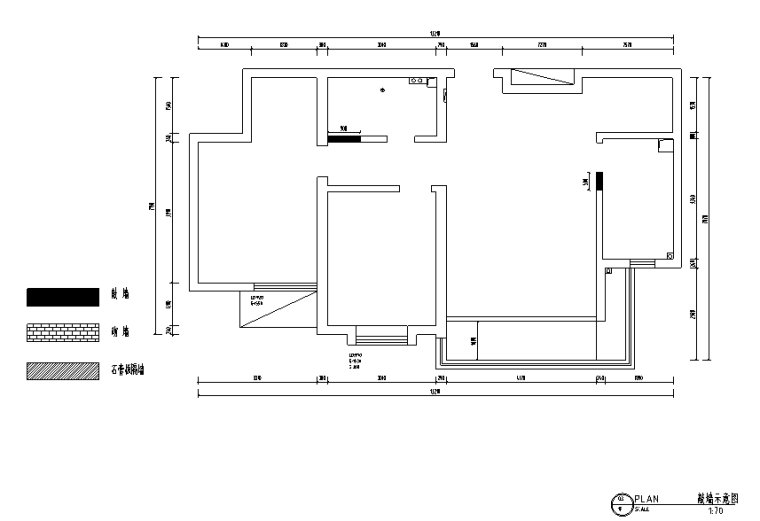 嘉业阳光城北欧复式住宅设计施工图（附效果图）-敲墙示意图